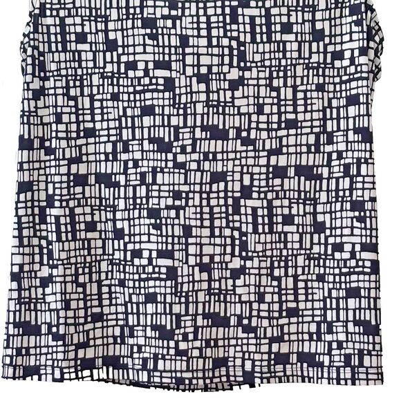 Jones Studio NY Sleeveless Blouse (1X), Drape Cowl Neck, White w/Blue Print NWOT - Picture 7 of 11